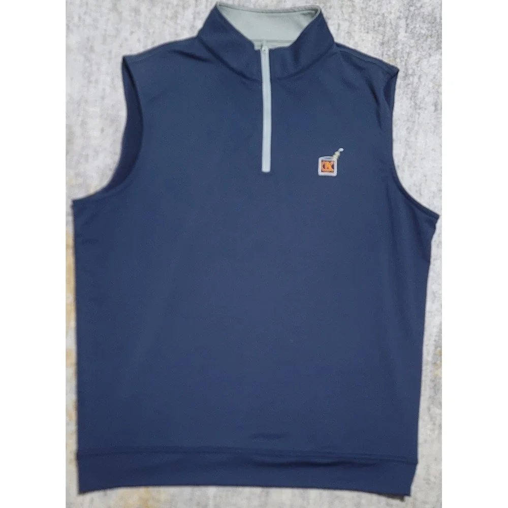 Peter Millar Men's Vest Navy Blue Performance Galway Stretch Crown Sport Size L
